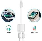 Picture of 2 in 1 Dual Lightning iPhone Adapter & Splitter, Adapter Dual Converter Cable Headphone Music + Charge With Lightning Cable