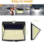 Picture of 228 LED Solar Security Lights Outdoor, Waterproof Outside Garden Lights Solar Powered with 270°Wide Angle Wireless Solar Fence Lights 3 Modes for Wall Patio Yard Pathway Garage (Cool White)