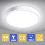 Picture of LED Ceiling Light,18W Bathroom Ceiling Light Super Bright 4000K Daylight White, 1600LM IP40 Waterproof Bathroom Light, Round Flush Ceiling Light.