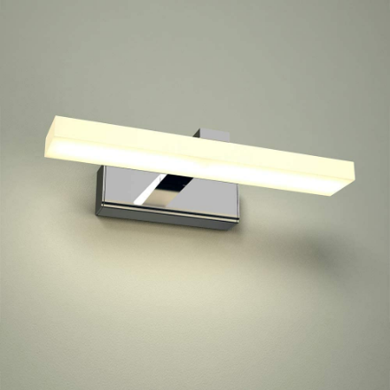 Picture of 8W LED Square Chrome IP44 Bathroom Over Mirror Wall Mounted Light Lamp 300mm - Natural White 4000K
