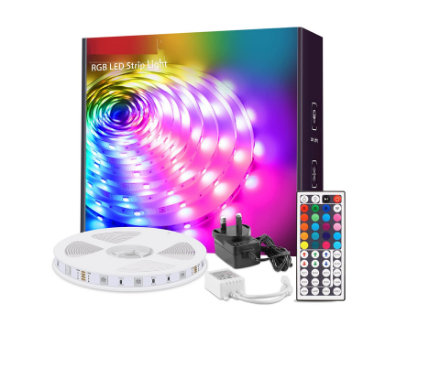 Picture of Led Strip Lights RGB Color-Changing Led Lights with 44 Keys Remote Control and 12V Power Supply Led Light (5M)