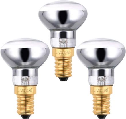 Picture of 3X R39 25W Lava Lamp Bulb 230V E14 Small Edison Screw Reflector Spot Light Lava Lamp Bulbs Dimmable | Warm White 2600K |Gold Base