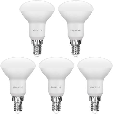 Picture of E14 LED Light Bulb | R50 Reflector Bulb Small Screw | 5W, 470lm, 40W Incandescent E14 Bulb Equivalent |  2700K Warm White | Pack of 5